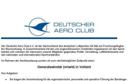 Stellenanzeige DAeC