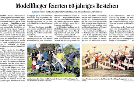 60-jähriges Jubiläum der Modellfliegergruppe Bensheim